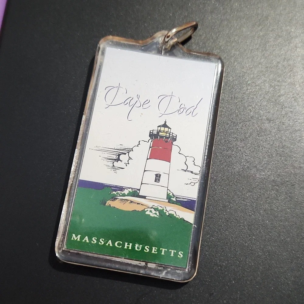 Vintage Lighthouse Collectible Keychain Keyring Cape Cod Massachusetts